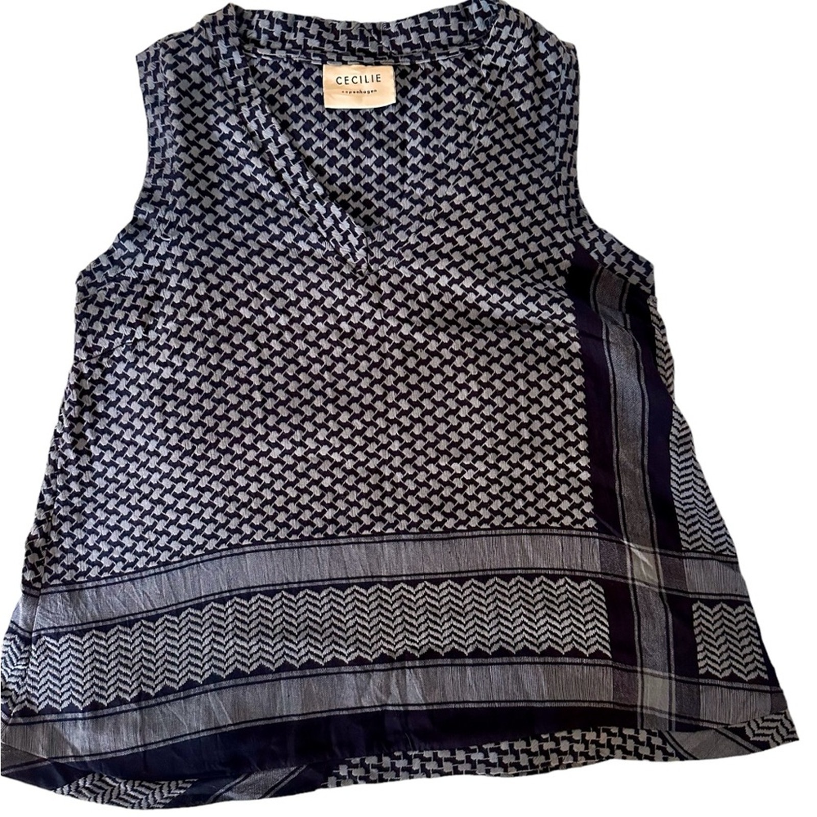 Cecilie Copenhagen V-Neck Sleeveless Tunic, Size S